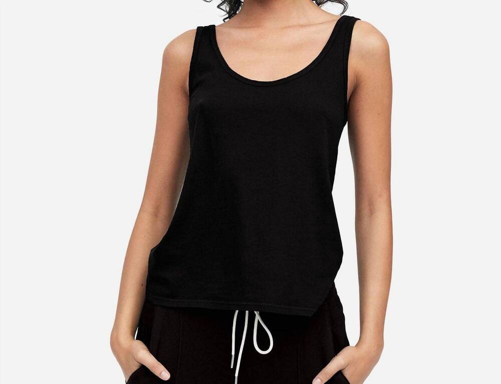NEW MATE organic cotton layering tank top in black